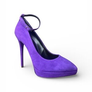 Giuseppe Zanotti Dandy Camoscio Purple Suede Platform Heels Size 37.5 New